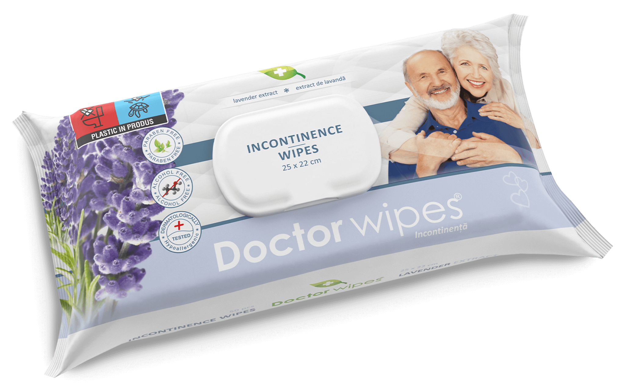 Dr. Wipes Incontinenta Lavanda 50 buc - Servetele umede fara capac