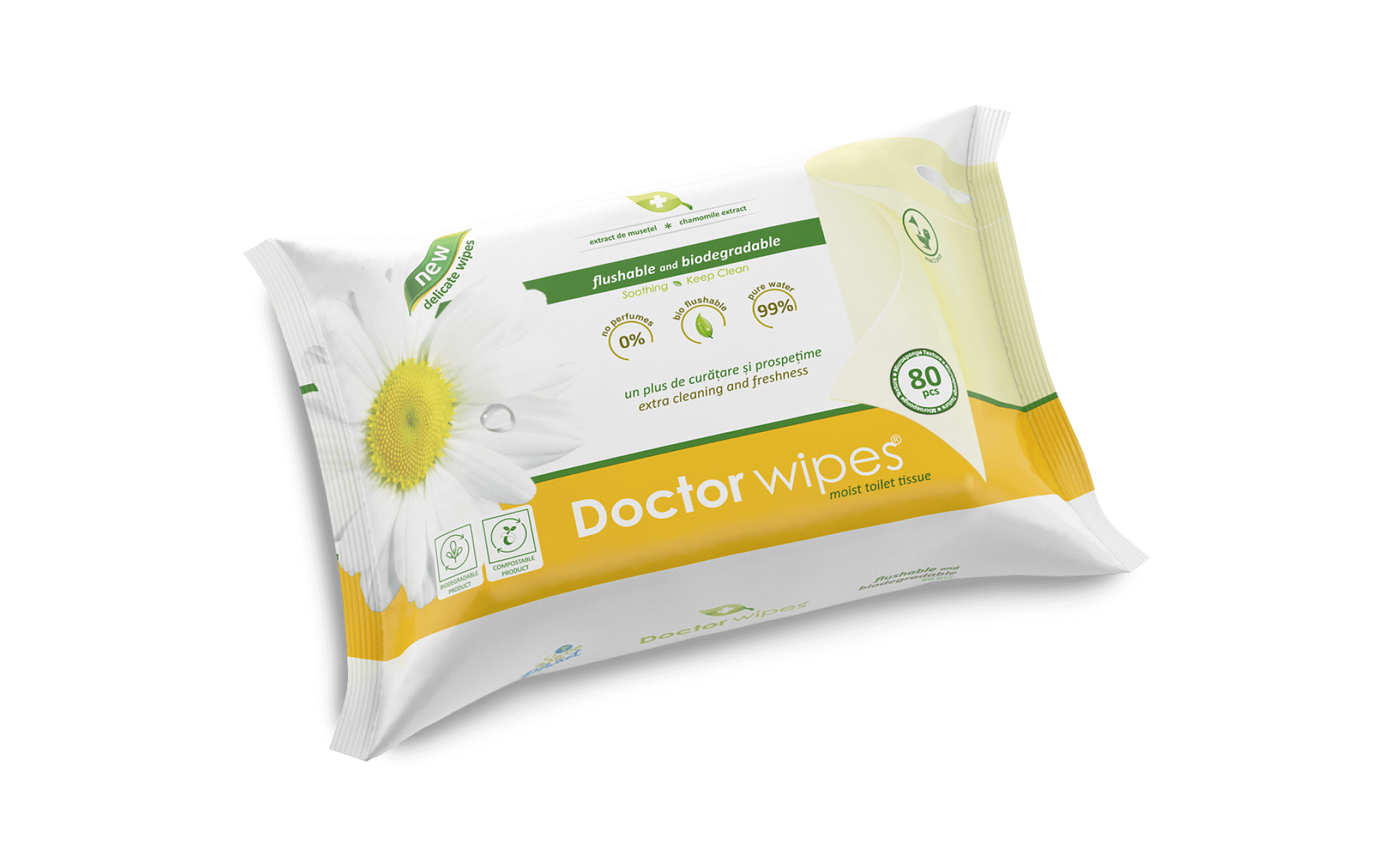 Dr. Wipes Musetel 80 buc - Hartie igienica umeda fara capac