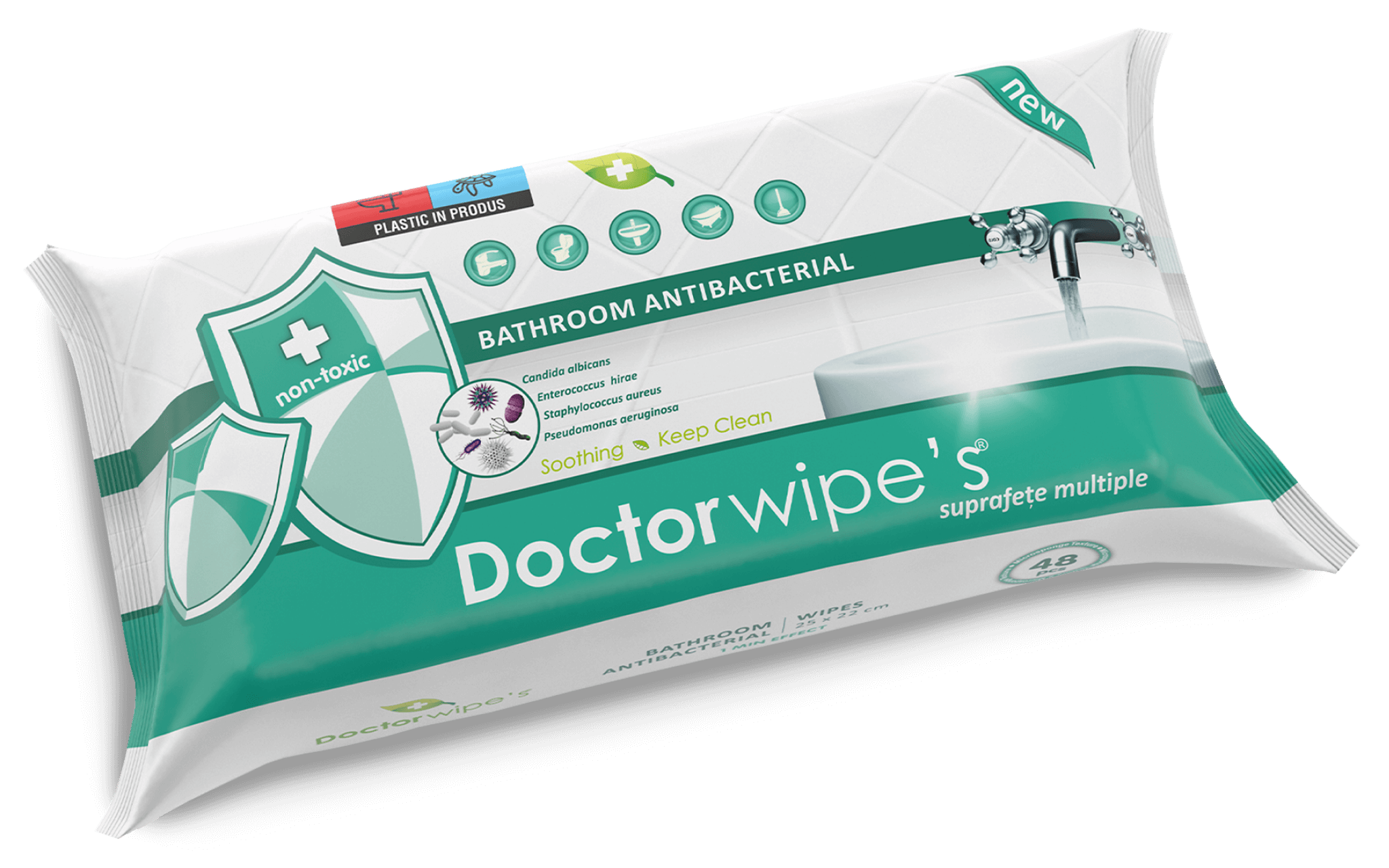 Dr. Wipes Suprafete Multiple 48 buc - Servetele umede fara capac